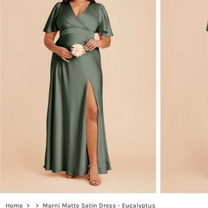 Birdy Grey Marni Matte Satin Dress Eucalyptus - XXL